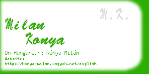milan konya business card